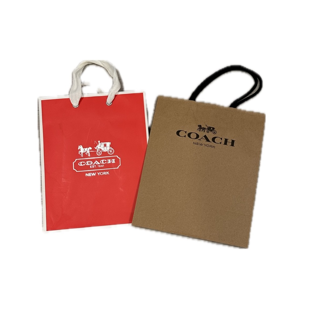 Authentic Coach Paper Gift Shopping Bag. Comes together in pack of 2